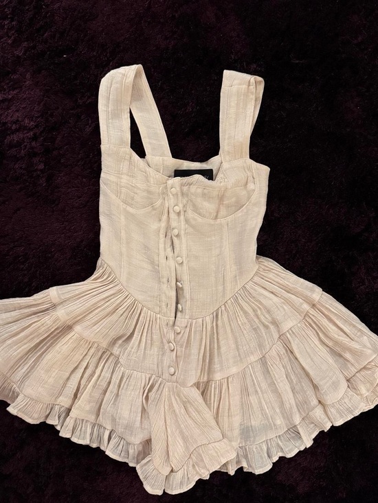 Vanessa Mooney Pants - Vanessa Mooney Cream Tiered Ruffle Romper